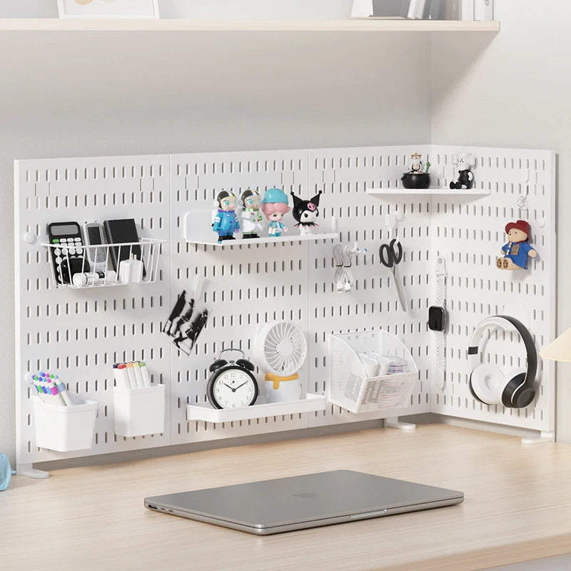 Panel Pegboard Modular con Accesorios | Sistema de Almacenamiento para Escritorio y Hogar