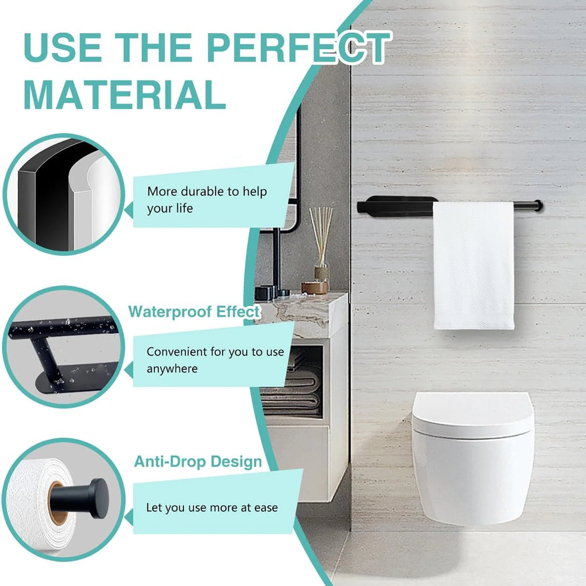 Portarrollos Adhesivo sin Taladro | Dispensador de Papel para Cocina y Baño