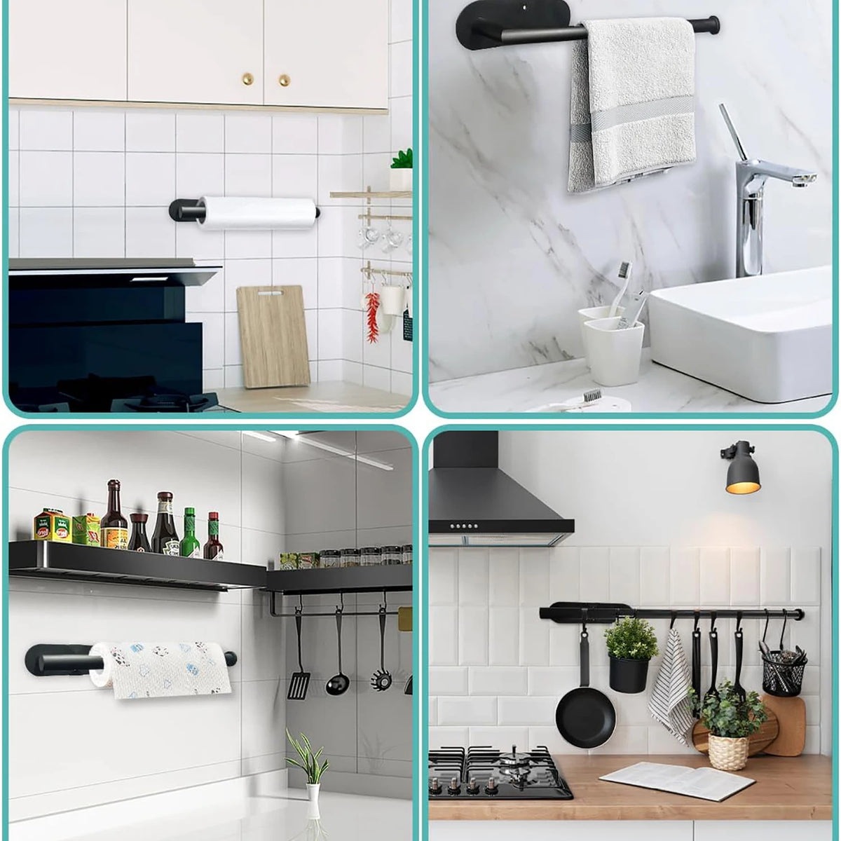 Portarrollos Adhesivo sin Taladro | Dispensador de Papel para Cocina y Baño