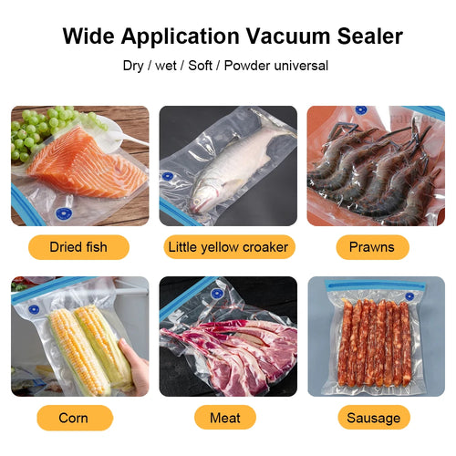 Electric Vacuum Sealer Pump Rechargeable Portable Sealing Machine Air Pump with Reusable Vacuum Sealer Bags Food Packaging Bag