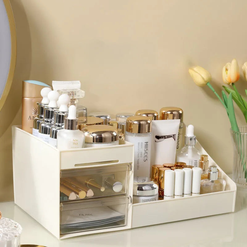 Organizador de Cosméticos con Cajón | Estante de Escritorio para Maquillaje