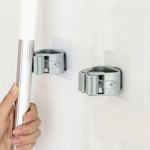 Multi-Purpose Hooks Adhesive Wall Hanging Mop Rack Broom Hanger Hook Kitchen Bathroom Organization Home Organizer Accessories