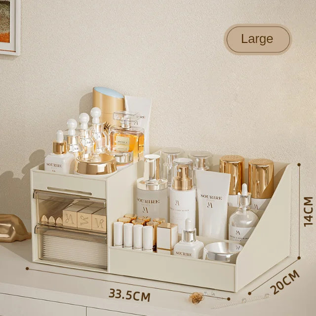 Organizador de Cosméticos con Cajón | Estante de Escritorio para Maquillaje