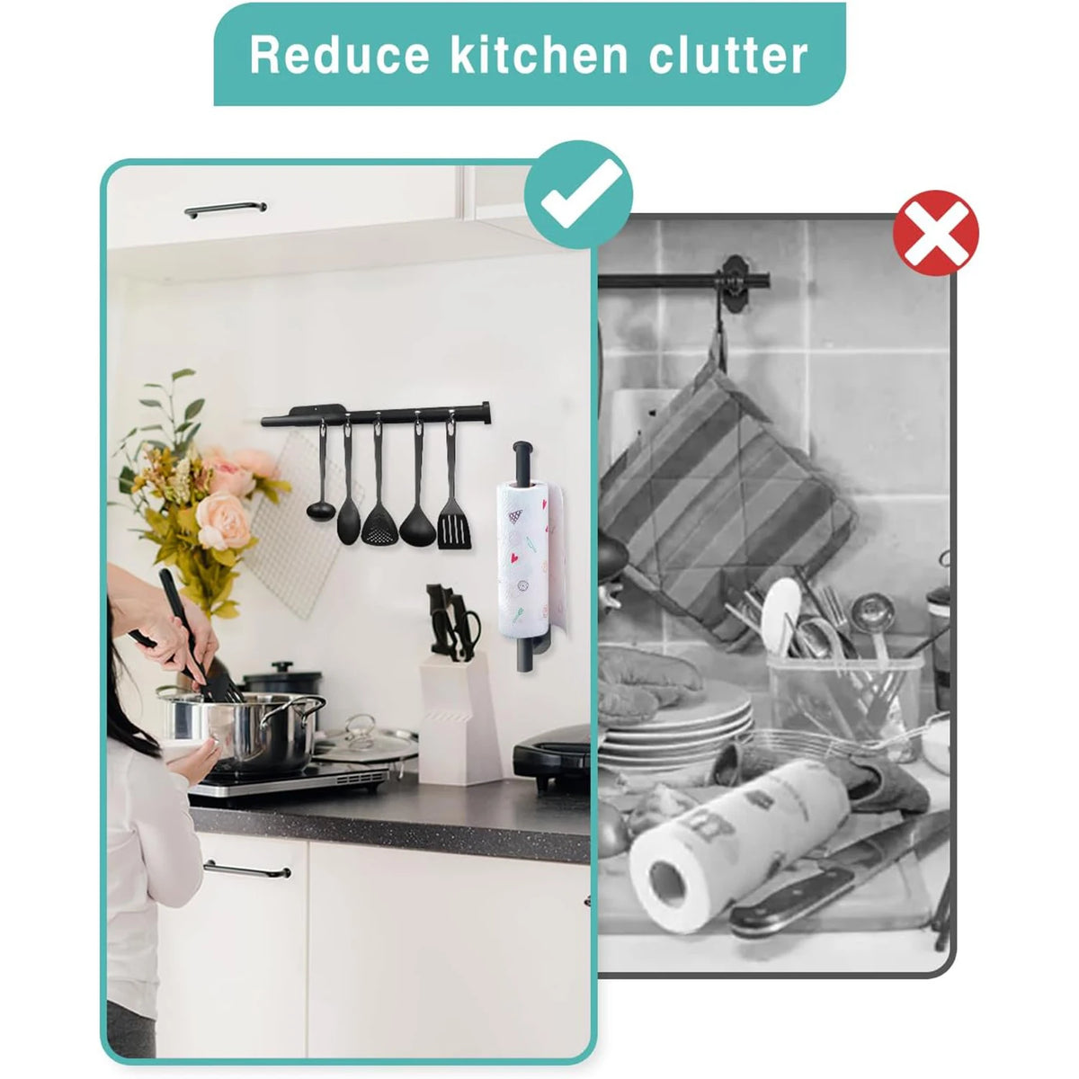 Portarrollos Adhesivo sin Taladro | Dispensador de Papel para Cocina y Baño
