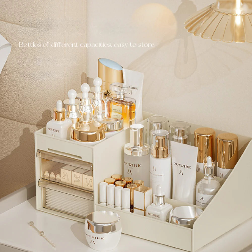 Organizador de Cosméticos con Cajón | Estante de Escritorio para Maquillaje